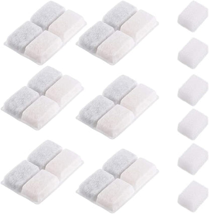 Furrybaby Pet Water Fountain Carbon Filters, Replacement Filters, 6 Pack | Eco Activated Carbon Filters Hair, Residues & Odors, Softens Drinking Water. Only Fits Furrybaby Square White Fountain1