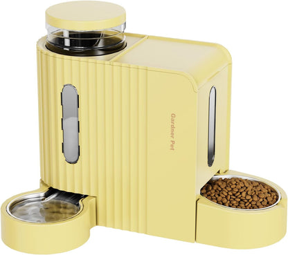Gardner Pet Gravity Automatic 2-In-1 Pet Feeder, 0.8 Gallons*2 Cat Feeder and Water Dispenser Set, 100% Bpa-Free and Stainless Steel Water Bowl for Dogs, Cats, Rabbits, Puppies (Light Woodgrain)7