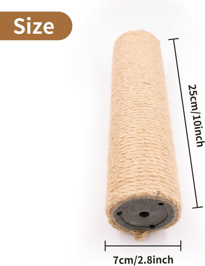 4PCS 10 Inch Scratching Post with Natural Sisal Rope - Cat Scratch Pole, Tree, and Posts for Indoor Cats - Replacement Part Accessories for DIY Tower and Hammock4