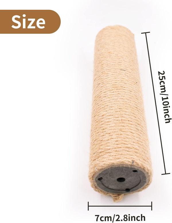 4PCS 10 Inch Scratching Post with Natural Sisal Rope - Cat Scratch Pole, Tree, and Posts for Indoor Cats - Replacement Part Accessories for DIY Tower and Hammock4