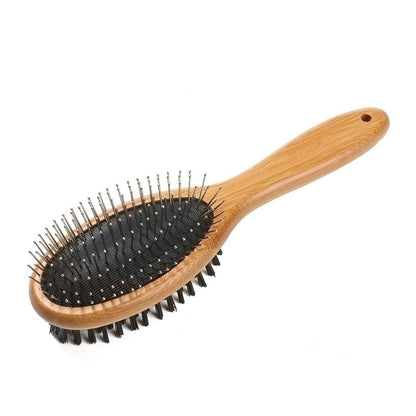 Kylepet Dog Brush, Double Sided Pet Slicker Brush with Bamboo Handle for Dogs and Cats Long Hair Pets Grooming Comb for Removing Shedding, Tangles and Dead Undercoat1