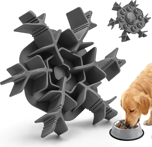 Slow Feeder Insert for Dog Bowl, Mabnuby 100% Food-Grade Silicone Slow Feeder Insert Fits Large Medium Small Size Dogs, Compatible with Regular & Elevated Bowls, Helps Prevent Digestive Issues, Blue9