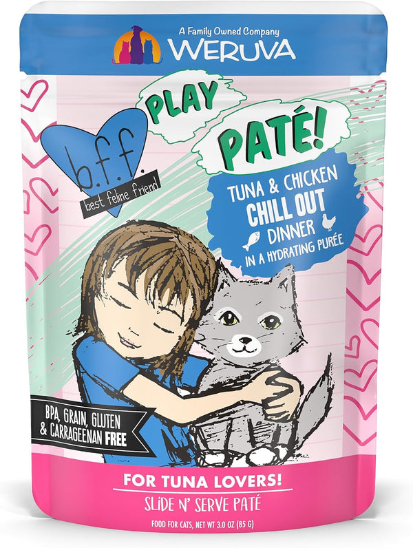 Weruva B.F.F. Play - Best Feline Friend Paté Lovers, Aw Yeah!, Paté Partay! Variety Pack, 3Oz Pouch (Pack of 12)17