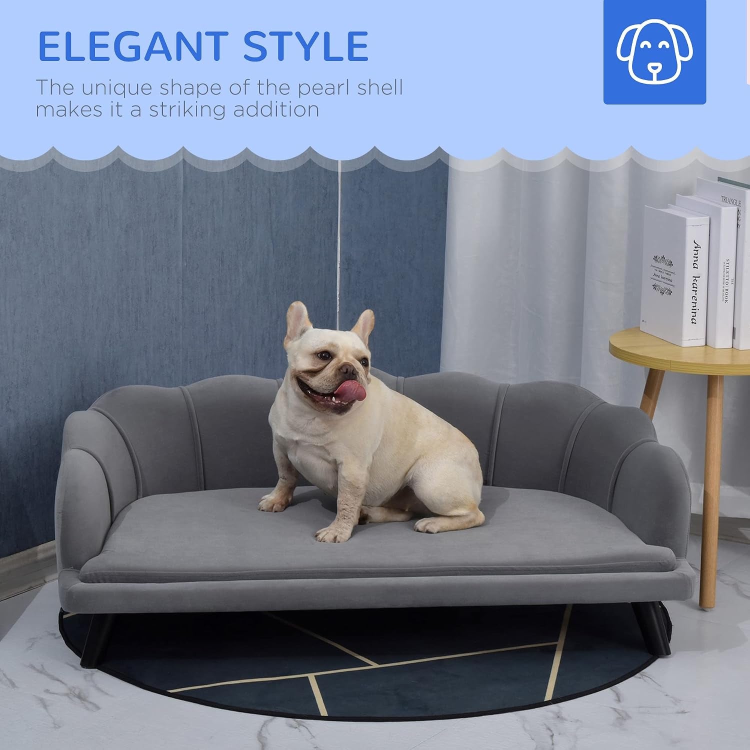 pawhut-velvet-large-dog-couch-with-foam-cushion-for-big-dogs-charcoal-gray-soft-and-cute-puppy-sofa-bed-pearl-design
