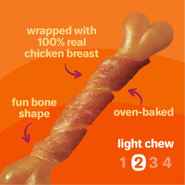 Oinkies Chicken Wrapped Lasting Chew Bone Dog Treats, 25 Ct3