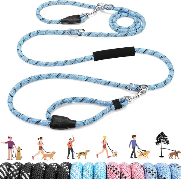 Lukovee Hands Free Dog Leash, 10FT Adjustable Training Lead 1/2 Inch Nylon Heavy Duty Lead No Pull for Large Medium Dogs, Tangle Free Reflective Waist-Leash for Walking Running, Black11