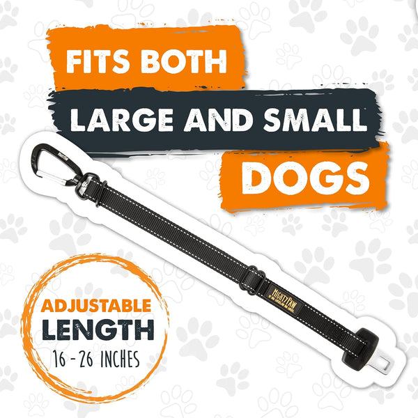 Mighty Paw Dog Seat Belt for Car, Heavy-Duty Aviation Aluminum Carabiner | 850 Lbs Force Rated, Nylon Webbing, Swivel Clip, 16-26 in Adjustable9