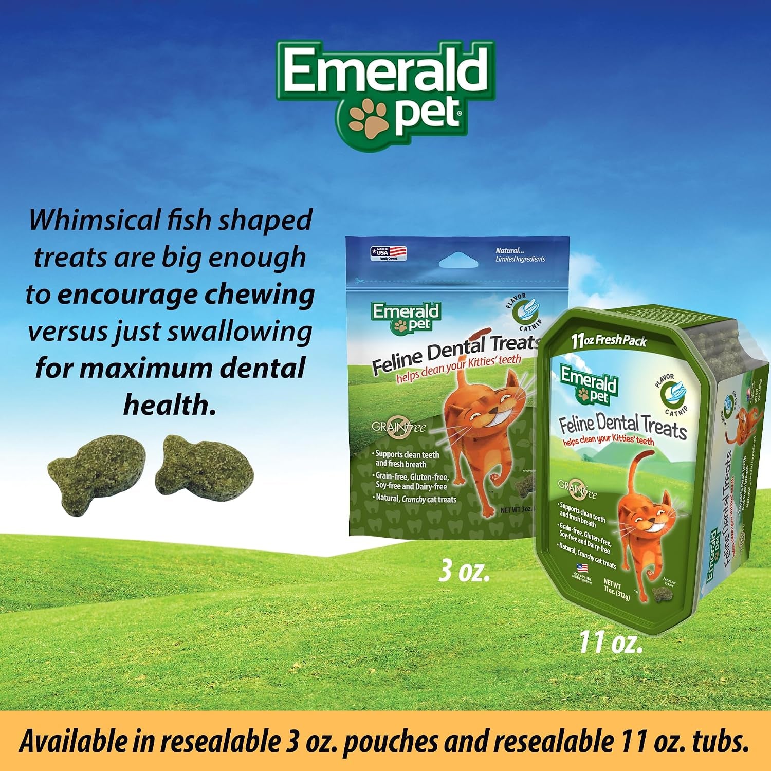 emerald-pet-grain-free-cat-dental-treats-with-catnip-crunchy-natural-dental-treats-for-cats-to-clean-teeth-freshen-breath-and-reduce-plaque-tartar-11-oz-tub