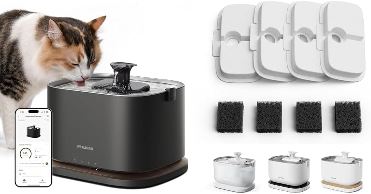 petlibro-cat-water-fountain-stainless-steel-tray-cordless-cat-fountain-battery-operated-3l-101oz-pet-water-fountain-app-monitoring-quiet-cat-fountains-for-drinking-easy-clean-5g-wifi-cat-dispenser