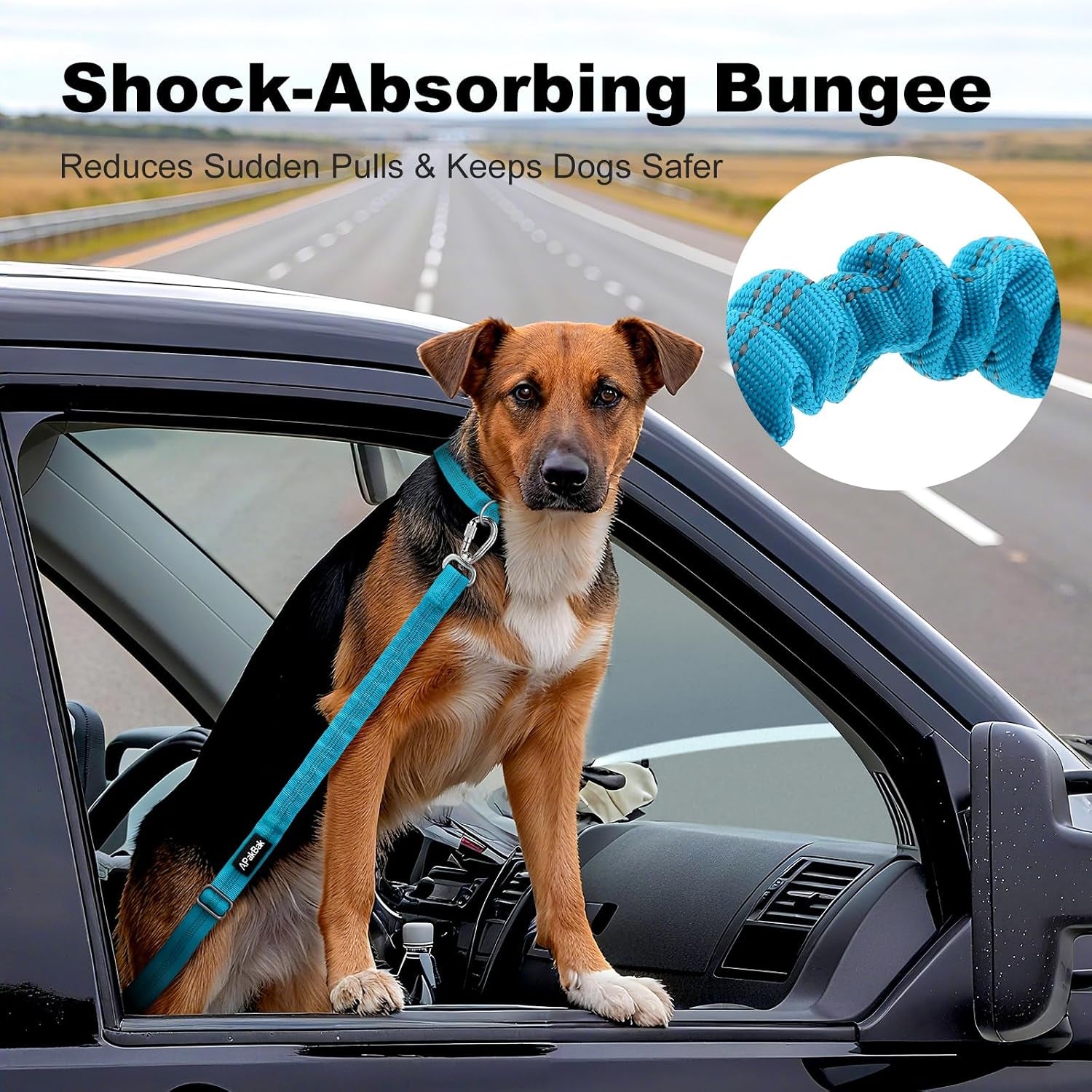 dog-seat-belt-for-car-car-harness-with-locking-aluminum-hook-adjustable-reflective-nylon-seatbelt-with-elastic-bungee-travel-safety-restraint-for-small-medium-large-dogs-light-blue