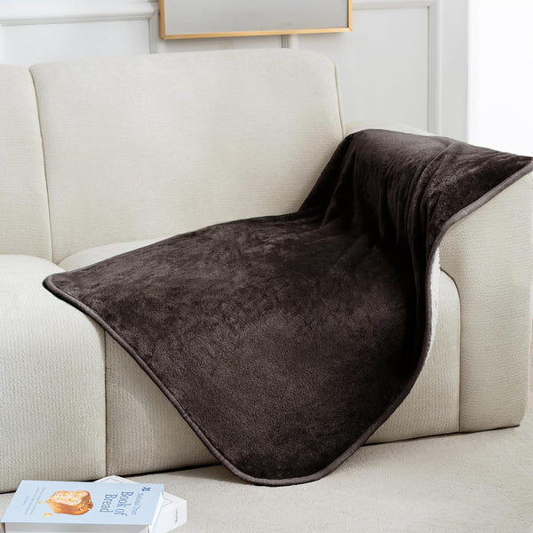 Gogobunny Waterproof Bed Blanket, Reversible Sherpa Fleece Throw Blanket for Dog Puppy Cat, Furniture Cover Protects Bed Couch Sofa from Liquid Pee and Pet Fur (Dark Purple, 50X60 Inches)56