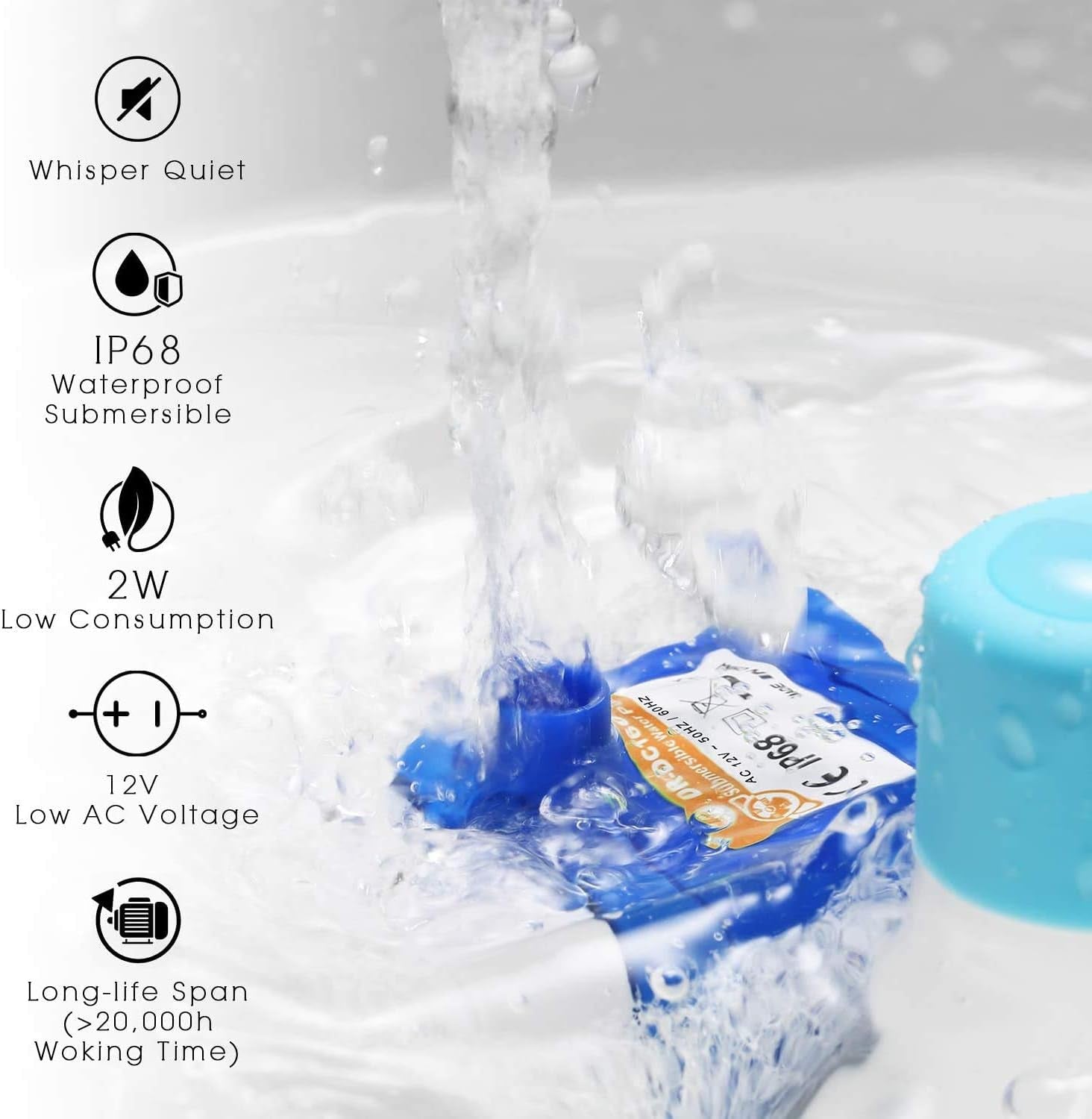 ipettie-tritone-ceramic-cat-water-fountain-heavy-duty-waterer-for-pets-2-1-liters-2-2-quart-filtered-water-purifier-with-replacement-filters-and-foam-white