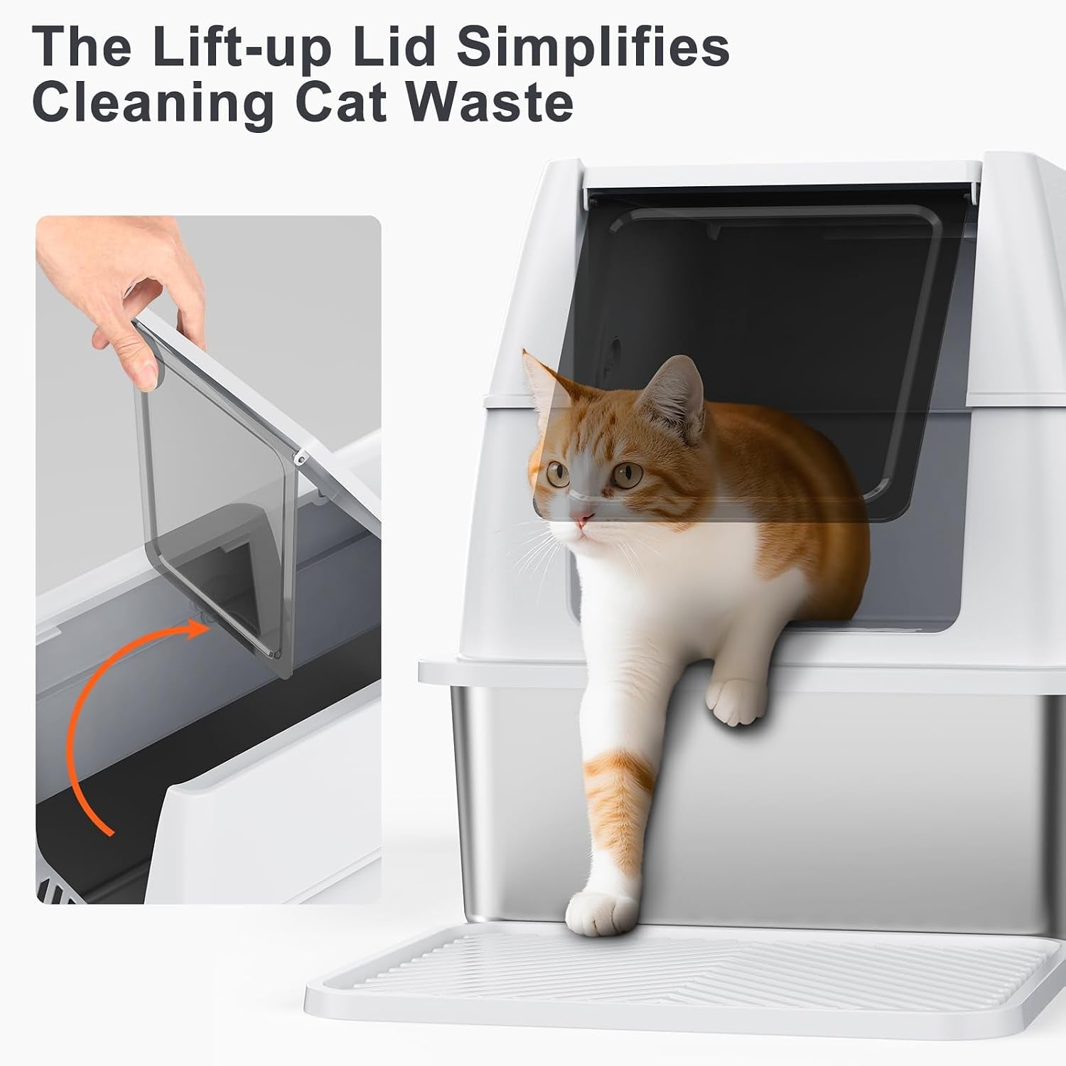 xl-extra-large-stainless-steel-litter-box-with-lid-metal-cat-litter-boxes-for-big-cats-enclosed-metal-litter-box-with-litter-scoop-set-non-sticky-anti-urine-leakage-24-16-18-silver-gary