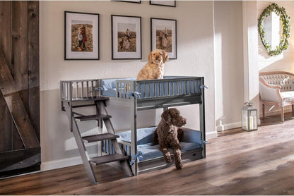 New Age Pet ECOFLEX Aspen Dog Bunk Bed in Grey, Memory Foam Cushions, Wide Stairs, Non Toxic, Easy Assembly5