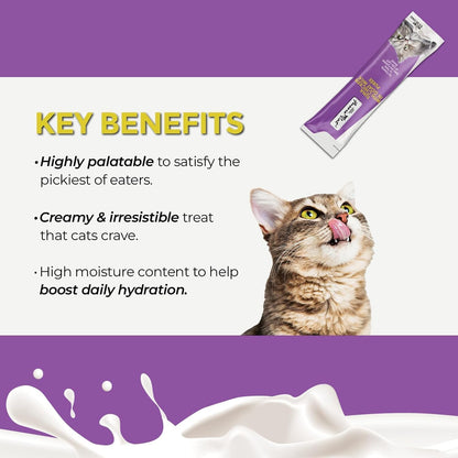 Fussie Cat Super Premium Cat Treats in Goat Milk Puree, Lickable Cat Treats,6 Packs of 4-0.5Oz Tubes, Variety Flavor Pack of 6 Flavors + Freeding Spoon4