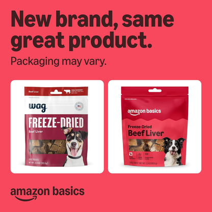 Amazon Basics Freeze-Dried Raw Single Ingredient Dog Treats (Previously Wag), Beef Liver, High Protein, Grain-Free, 3.3 Ounce (Pack of 1), Packaging May Vary2