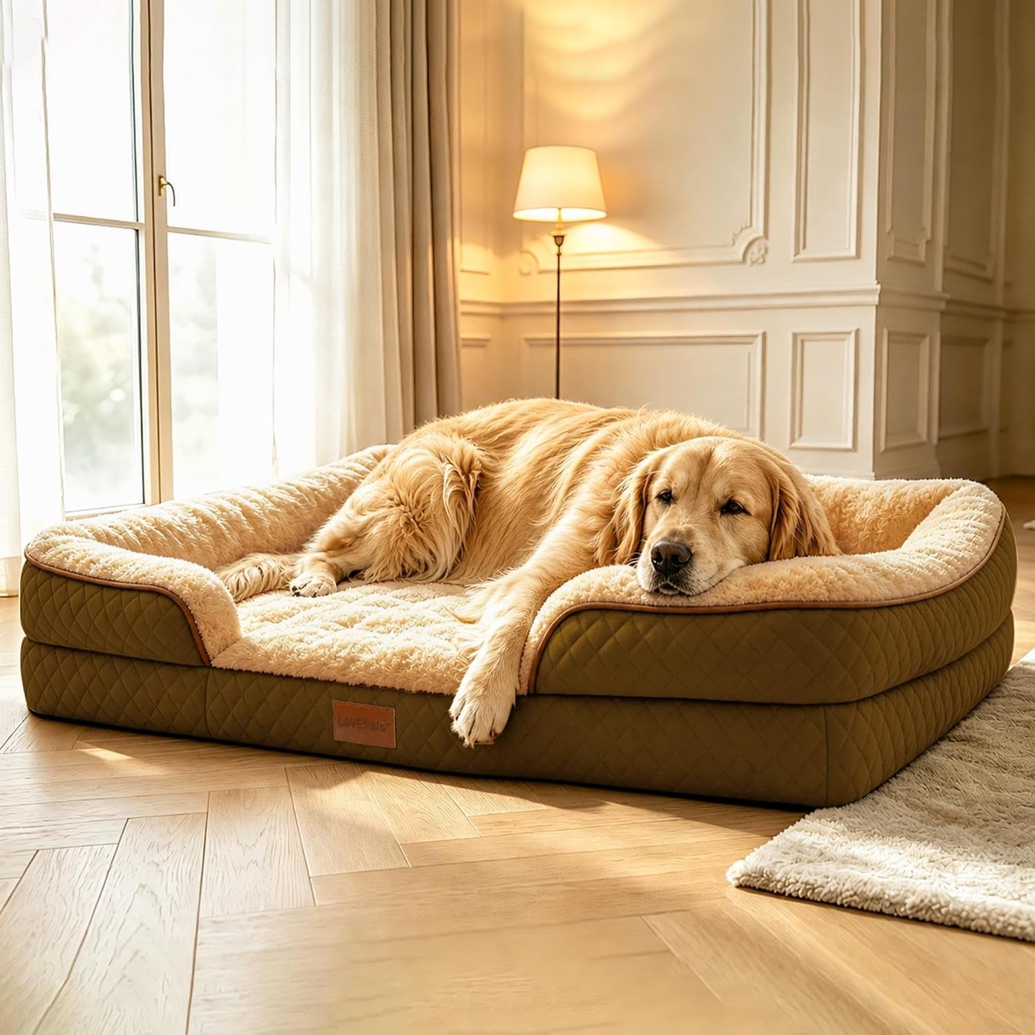 large-dog-sofa-bed-with-reusable-potty-pad-44-5-x-33-5-x-6-7-beige-dog-sofa-with-soft-plush-surface-raised-bolsters-removable-bolster-and-non-slip-bottom-for-large-dogs-xlarge
