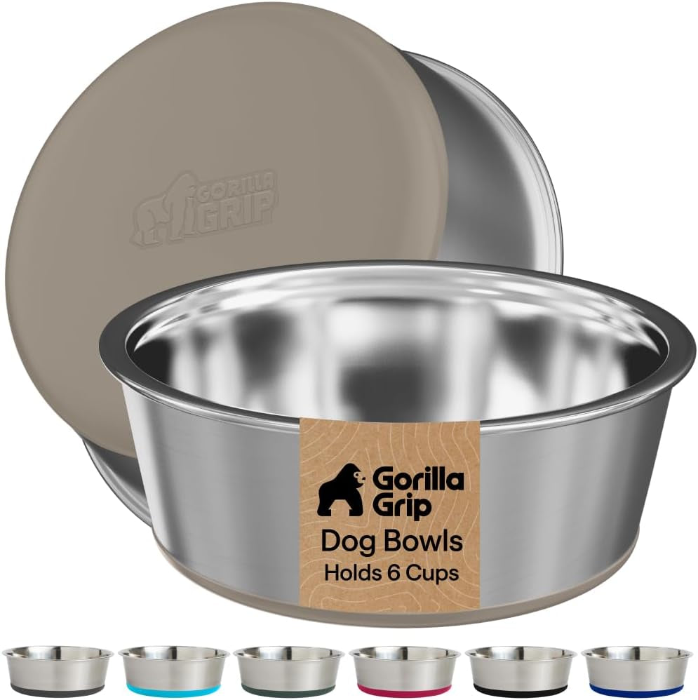 gorilla-grip-dog-bowls-food-grade-304-stainless-steel-holds-2-us-cups-each-16-fl-oz-food-and-water-bowl-for-feeding-dogs-and-cats-dishwasher-safe-rust-resistant-bpa-free-rubber-base-2-set-black