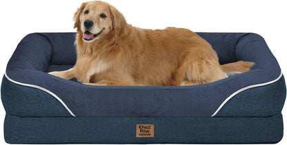 Chez Paw Waterproof Orthopedic XL Dog Bed for Large and Extra Large Dogs | Egg Crate Foam, 4-Sided Bolster Support, Waterproof Liner, Non-Slip Bottom, Machine Washable Cover, 42 X 30 Inch33