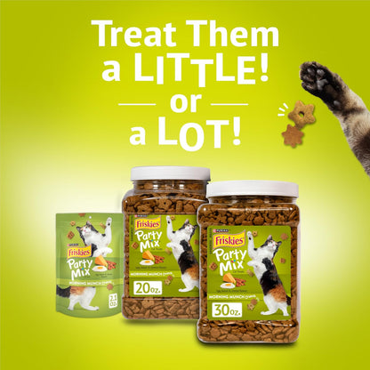 Purina Friskies Party Mix Morning Munch Crunch Egg, Bacon and Cheese Flavors Cat Treats - 30 Oz Canister9