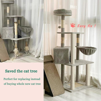 Cat Scratching Post Replacement Pole, 2 PCS 15.7In Cat Tree Replacement Post, Natural Sisal Cat Tree Replacement Parts with M8 Screws, Cat Scratch Post for Refurbishment (15.7In/40Cm)3