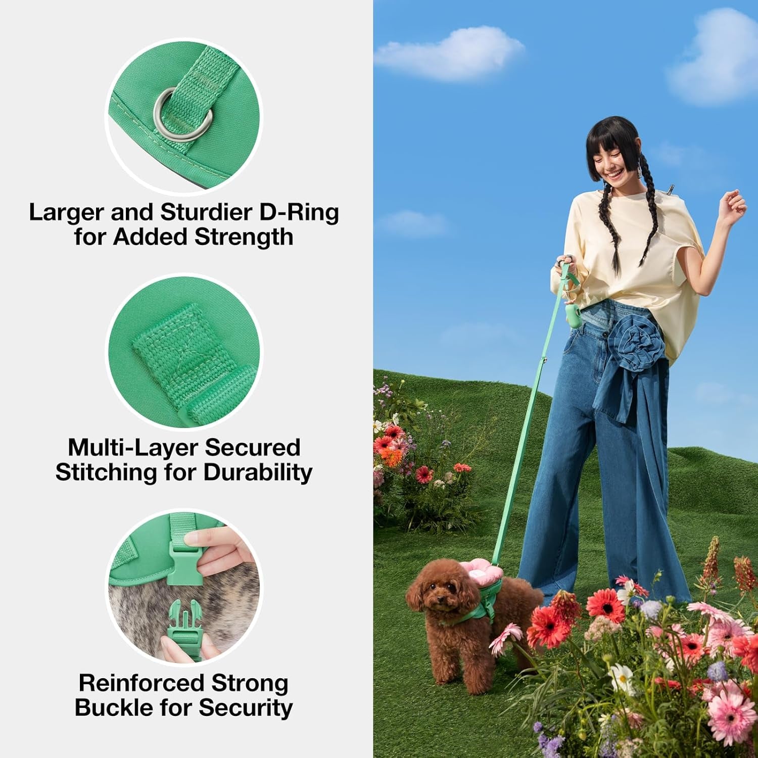 vetreska-flora-dog-harness-leash-and-collar-set-no-pull-vest-harness-l-for-walking-and-training-adjustable-easy-control-and-soft-padded-pet-harness-and-backpack-for-small-medium-large-dogs