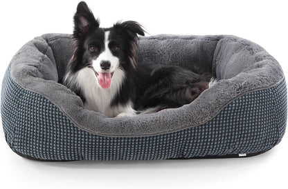 INVENHO Medium Dog Beds for Medium Dogs Washable, Rectangle Dog Bed Medium Size Dog, Orthopedic Dog Bed, Warming Soft Calming Sleeping Puppy Bed Durable Pet Bed with Anti-Slip Bottom M(30"X24"X9")24