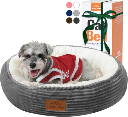 Zerbuger 20In Washable Cat Beds for Indoor Cats - round Donut Pet Bed for Cats, Small Dogs, Puppy, Kitten - Anti-Slip Bottom, Calming Bed Gift - Pink23