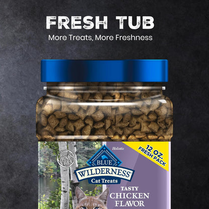 Blue Buffalo Wilderness Tasty Chicken Crunchy Cat Treats, Grain-Free Cat Treats, Real Chicken, Natural Ingredients, Enhanced with Vitamins, Minerals & Other Nutrients, Great for Training, Tub 12 Oz.5
