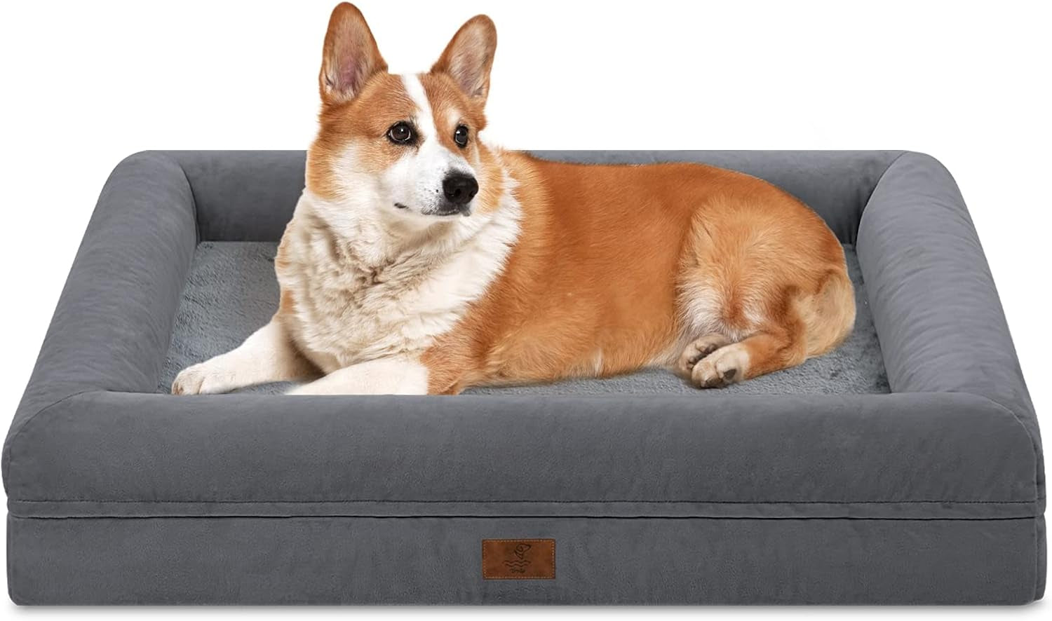 xl-orthopedic-waterprood-dog-bed-for-extra-large-size-dogs-360-degree-bolster-support-egg-crate-foam-waterproof-liner-non-slip-bottom-machine-washable-cover-45-x-35-inch
