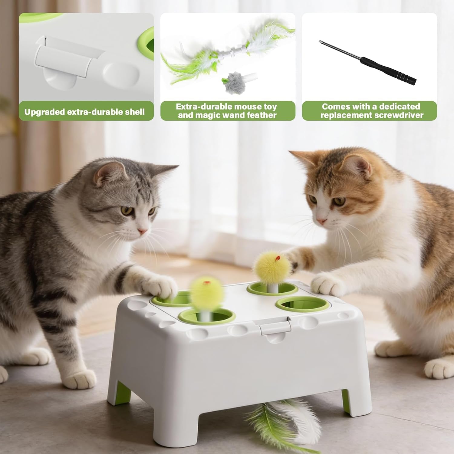magic-house-interactive-cat-toy-with-3-modes-rechargeable-whack-a-mole-feather-toy-for-indoor-cats-4-holes-4-accessories