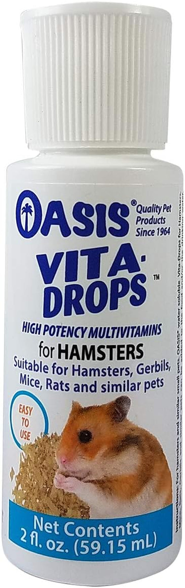 Oasis Hamster Vita-Drops All-In-1 Multivitamins - Daily Vitamin Supplement Supports Healthy Bones & Teeth, Joints & Digestion, Promotes Healthy Skin Coat, Orange Flavor, 2-Ounces3