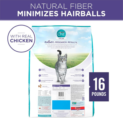 Purina ONE Natural Cat Food for Hairball Control, +PLUS Hairball Formula - 16 Lb. Bag8