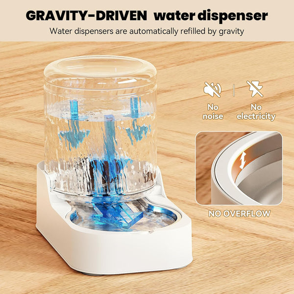 JUNSPOW Automatic Cat Water Dispenser with Stainless Steel Bowl | Dog Water Bowl Dispenser Adjustable Water Dispensing, Auto Pet Waterer for Cats and Dogs4