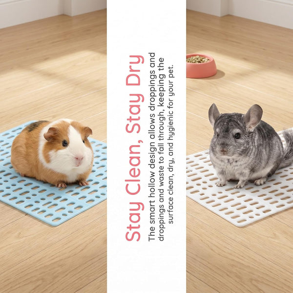 Lyellfe 12 Pack Plastic Rabbit Cage Mat with Snap Joint | Durable Rabbit Floor Mat, Foot Resting Pads for Pet Cats Dogs Bunny, Assorted Colors4