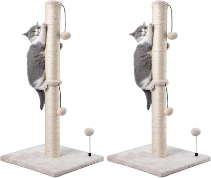 MECOOL Cat Scratching Post Premium Basics Kitten Scratcher Sisal Scratch Posts with Hanging Ball 22In for Kittens or Smaller Cats (22 Inches for Kitten, Beige)17