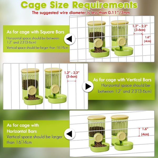 Hanging Small Cat Feeder Water Set, 1L Food Dispenser and 0.8L Water Bottle | Automatically Refill, Auto Gravity Pet Feeder and Waterer Set, 3-5 Days for Puppy, Kitten, Rabbit and Small Pets7