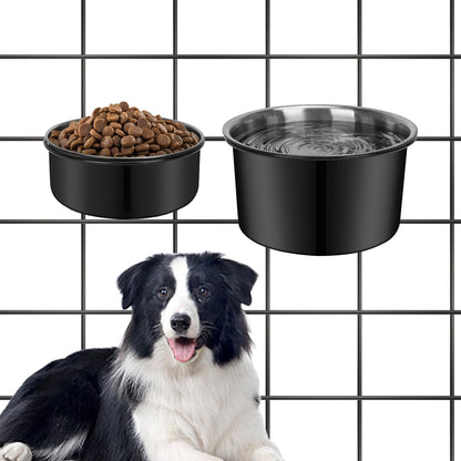 Dog Crate Water Bowl, 2 Pcs Stainless Steel Large Dog Bowls 40Oz & 60Oz, Durable Anti-Spill Pet Metal Bowls for Cage Kennel Crate, Hanging Water/Food Bowl for Medium & Large Dogs8