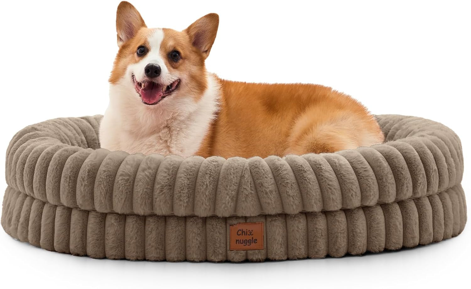 chixnuggle-orthopedic-dog-bed-washable-cover-faux-fur-bolster-pet-couch-waterproof-egg-crate-foam-non-slip-bottom-for-small-medium-dogs-dark-grey-30-24-7-dog-sofa-puppy-bed