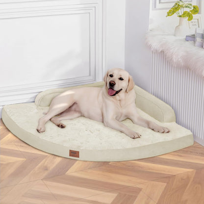 MEKIY Orthopedic Waterproof Dog Bed with Sides for Extra Large Sizes Dogs | Egg Crate Foam, Waterproof Liner, Anti-Slip Bottom, Space-Saving, Perfect for Corners and Sofa Edges, 40 X 40 Inch24