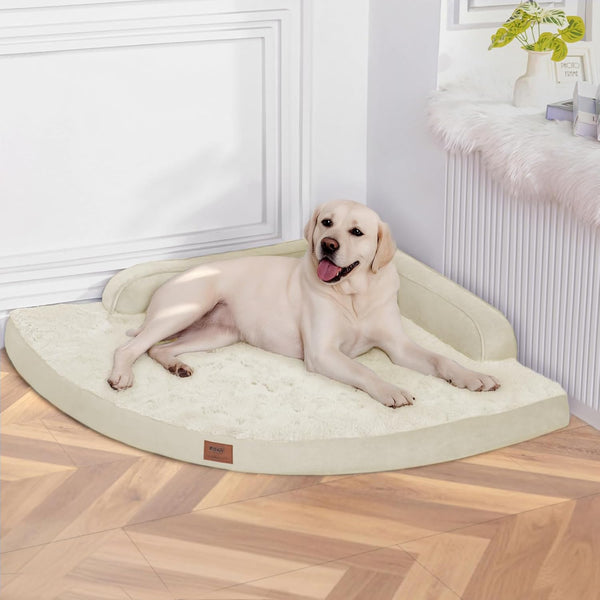 MEKIY Orthopedic Waterproof Dog Bed with Sides for Extra Large Sizes Dogs | Egg Crate Foam, Waterproof Liner, Anti-Slip Bottom, Space-Saving, Perfect for Corners and Sofa Edges, 40 X 40 Inch24