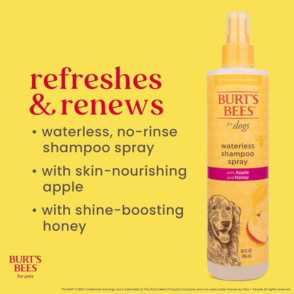 Burts Bees for Pets Waterless Shampoo Spray, with Apple & Honey, 10 Fl Oz | No-Rinse Waterless Formula, Ph Balanced, Ideal for Quick Touch-Ups between Full Baths, No Sulfates Parabens or Phthalates3