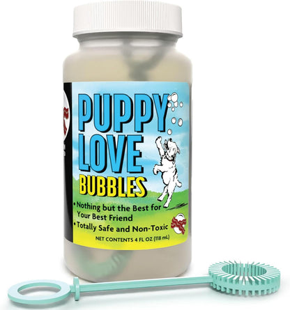 Puppy Love Bubbles, Peanut Butter & Bacon Scented Bubbles 4Oz. Bottle-2 Pack Combo (1 Peanut Butter/1 Bacon) for Dogs6