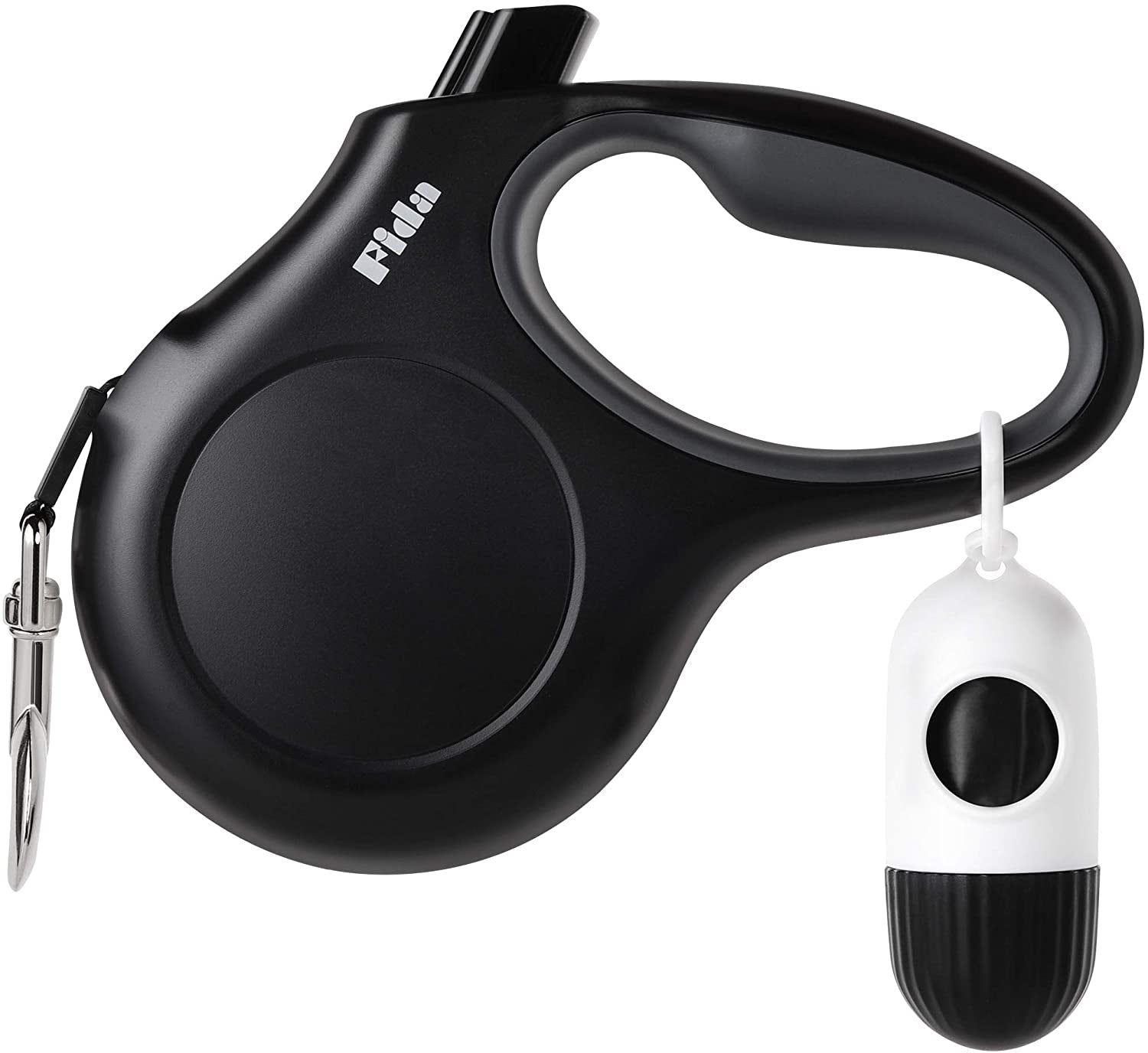 fida-retractable-dog-leash-for-small-breed-up-to-26-lbs-16-ft-pet-walking-leash-with-dispenser-and-poop-bags-anti-slip-handle-reflective-strong-nylon-tape-one-handed-brake-s-white-pink