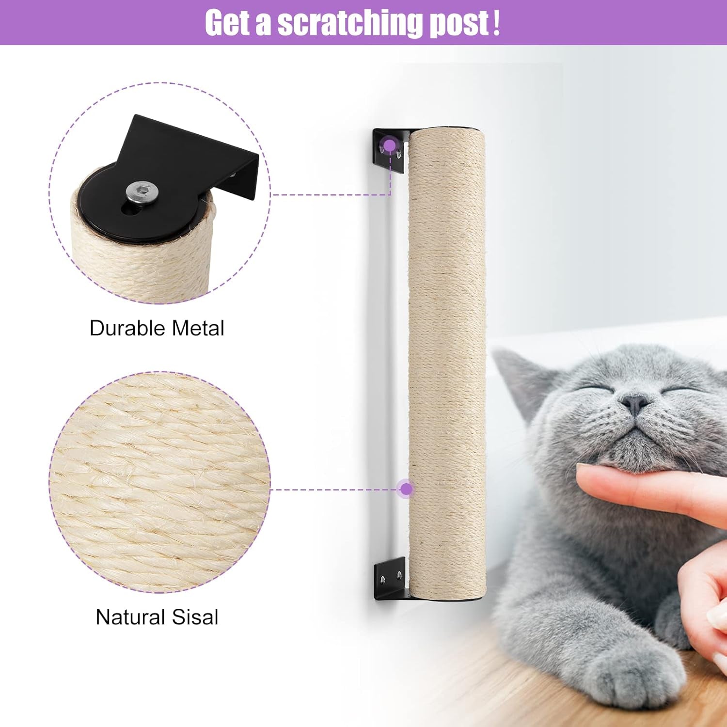 bebobly-wall-mounted-cat-scratching-post-for-indoor-cats-kitten-wall-shelves-climbing-furniture-sisal-rope-cat-claw-scratcher-tree-solid-wooden-walkway-for-cage-mounted-climbing-relaxing