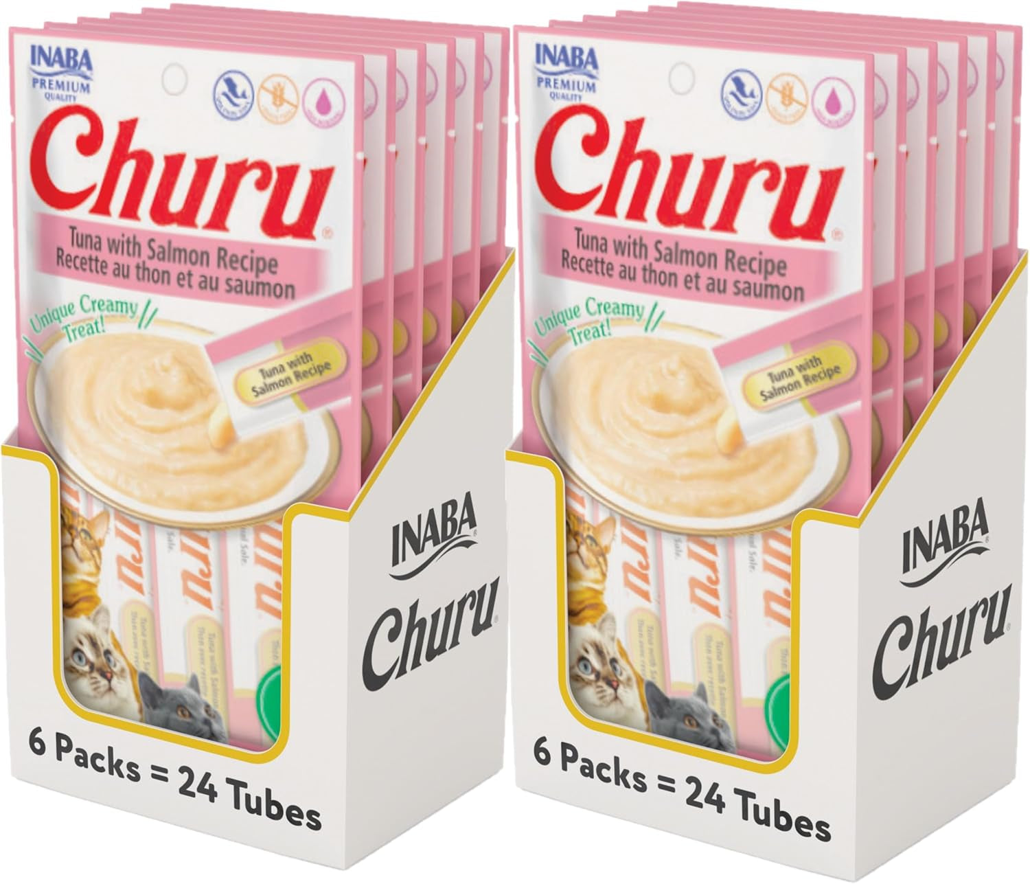 inaba-churu-cat-treats-grain-free-lickable-squeezable-creamy-puree-cat-treat-topper-with-vitamin-e-taurine-0-5-ounces-each-tube-4-tubes-tuna-with-salmon-recipe