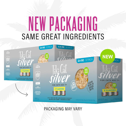 Tiki Cat Silver Wet Cat Food for Seniors, Variety Pack, 2.4 Oz. Cans (12 Count)4