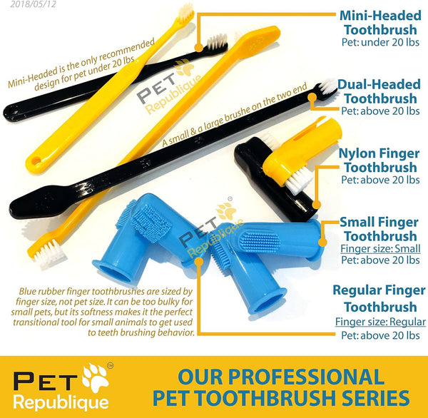 Pet Republique Dog Toothbrush Set of 6 – Dual Headed Dental Hygiene Brushes for Small to Large Dogs, Cats, and Most Pets8