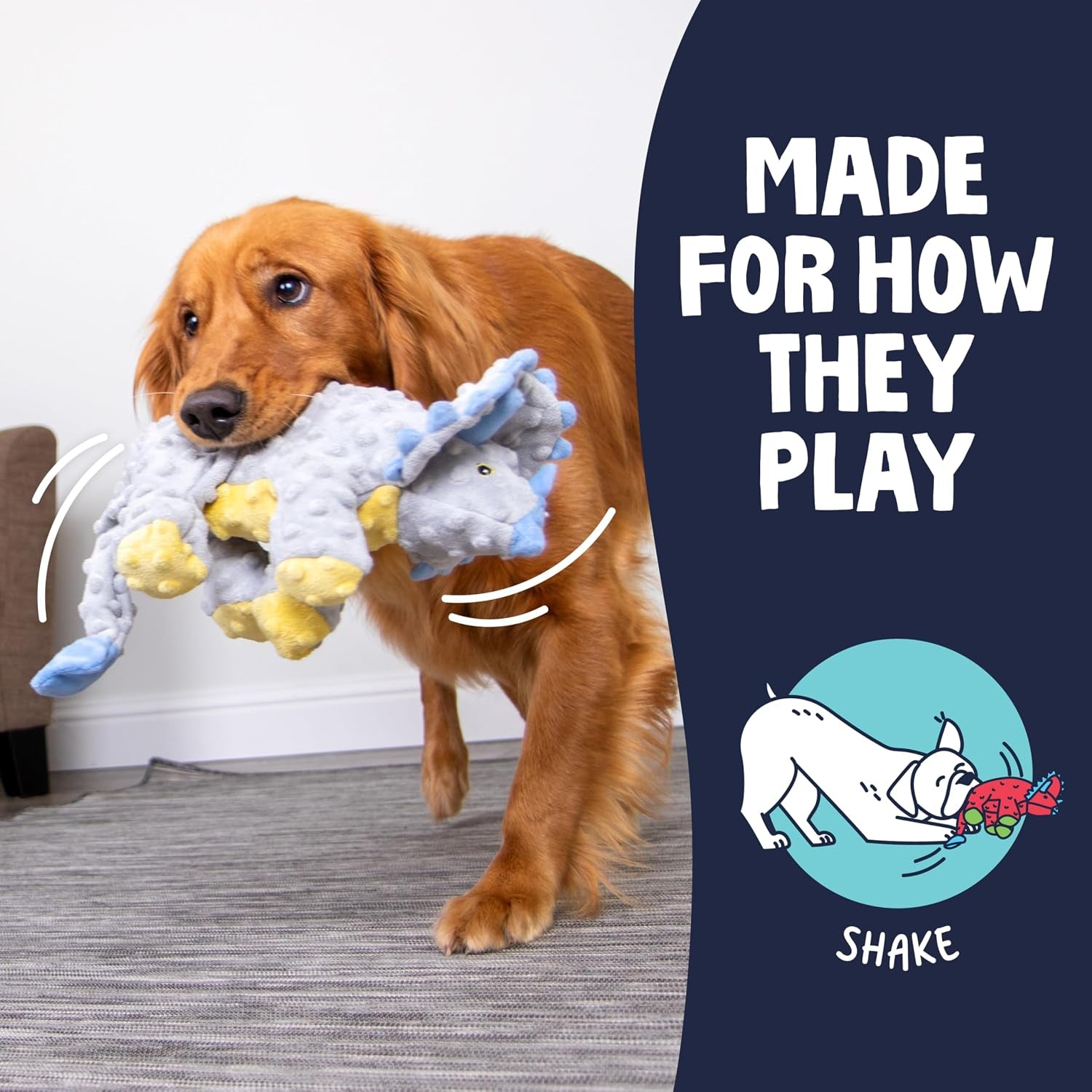 godog-dinos-frills-squeaky-plush-dog-toy-with-chew-guard-technology-durable-fabric-squeaker-for-active-play-gray-large
