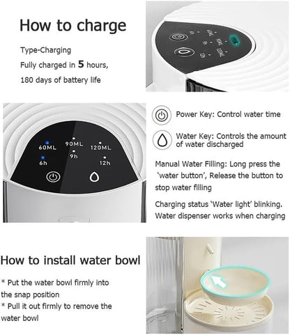 Filterless Cat Water Fountain, 3.5L/118Oz Wastewater Separation & No Filter | Stainless Steel Bowl, Quiet ,Pet Water Fountain for Cats & Dogs Dispenser, Wireless Automatic Water Fountains8